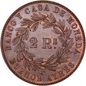 Аверс монеты Аргентинские провинции, 2 реала, 1860-1861