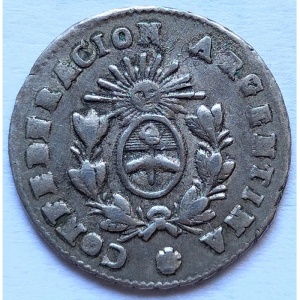 Аверс монеты Аргентинские провинции, ½ реала, 1854