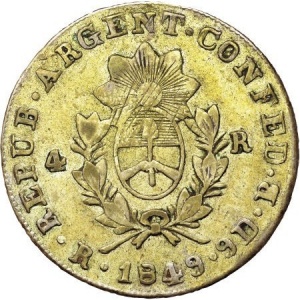 Аверс монеты Аргентинские провинции, 4 реала, 1846-1850