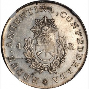 Аверс монеты Аргентинские провинции, 4 реала, 1852