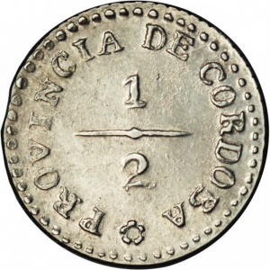 Аверс монеты Аргентинские провинции, ½ реала, 1850-1854