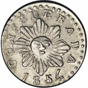 Реверс монеты Аргентинские провинции, ½ реала, 1850-1854