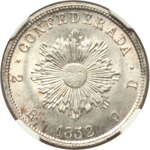 Реверс монеты Аргентинские провинции, 2 реала, 1852-1854