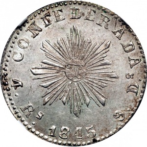 Реверс монеты Аргентинские провинции, 4 реала, 1845