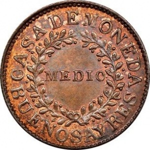 Аверс монеты Аргентинские провинции, 5/10 реала, 1840