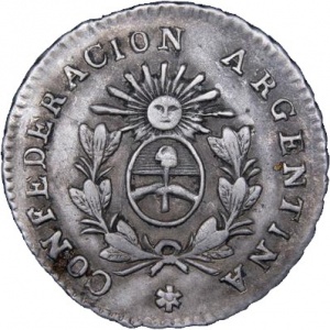Аверс монеты Аргентинские провинции, ½ реала, 1854-1860