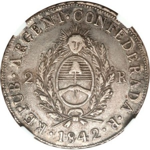 Аверс монеты Аргентинские провинции, 2 реала, 1842