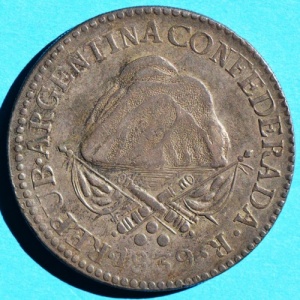 Реверс монеты Аргентинские провинции, 8 реалов, 1838-1840