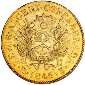 Аверс монеты Аргентинские провинции, 8 эскудо, 1845
