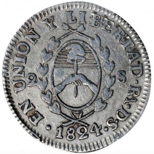 Аверс монеты Аргентинские провинции, 2 соля, 1824-1826