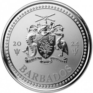 Аверс монеты Барбадос, ½ доллара, 2024, Трезубец