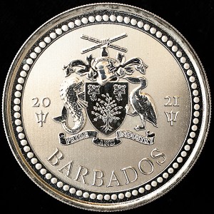 Аверс монеты Барбадос, 1 доллар, 2021, Трезубец
