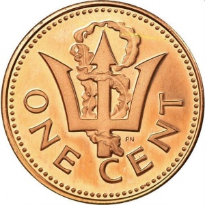 Реверс монеты Барбадос, 1 цент, 1973-1991