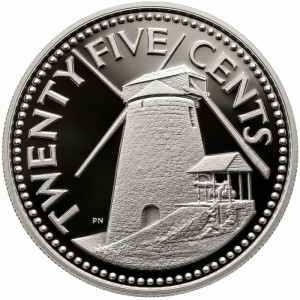 Реверс монеты Барбадос, 25 центов, 1973-2006