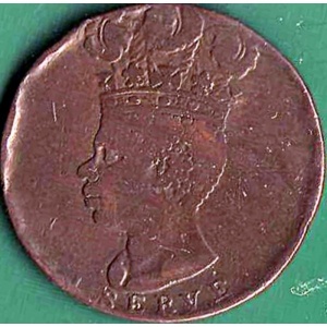 Аверс монеты Барбадос, 1 пенни, 1792