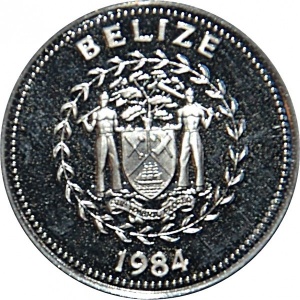 Аверс монеты Белиз, 5 центов, 1984