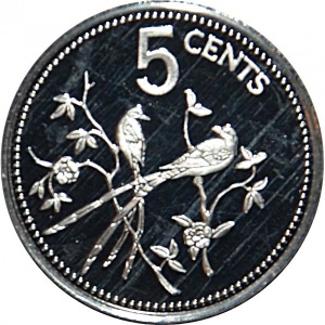 Реверс монеты Белиз, 5 центов, 1984