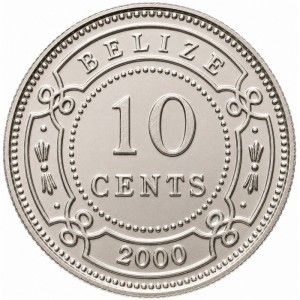 Реверс монеты Белиз, 10 центов, 1974-2020