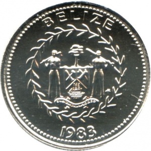 Аверс монеты Белиз, 10 центов, 1982-1983