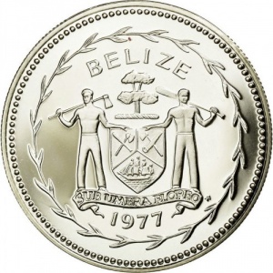 Аверс монеты Белиз, 25 центов, 1975-1981
