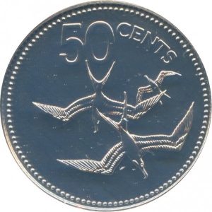 Реверс монеты Белиз, 50 центов, 1982-1983