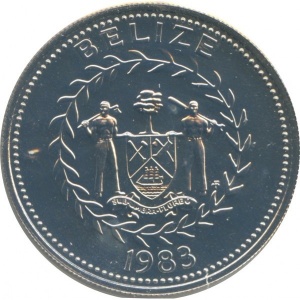Аверс монеты Белиз, 1 доллар, 1982-1983