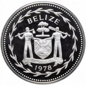 Аверс монеты Белиз, 5 долларов, 1974-1981