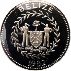 Аверс монеты Белиз, 5 долларов, 1982-1983