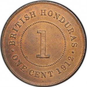 Реверс монеты Белиз, 1 цент, 1911-1913