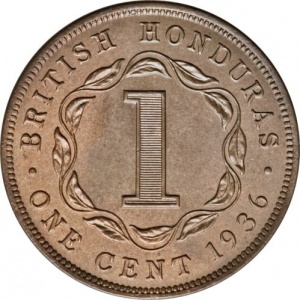 Реверс монеты Белиз, 1 цент, 1914-1936