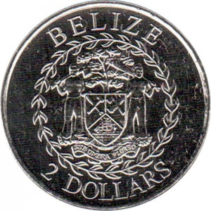Аверс монеты Белиз, 2 доллара, 2011, 30 лет Независимости