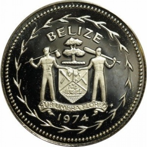Аверс монеты Белиз, 5 центов, 1974