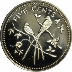 Реверс монеты Белиз, 5 центов, 1974