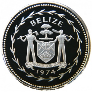 Аверс монеты Белиз, 10 центов, 1974
