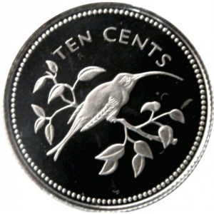 Реверс монеты Белиз, 10 центов, 1974