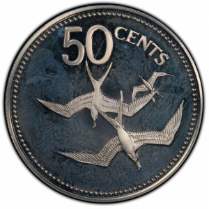 Реверс монеты Белиз, 50 центов, 1982-1983