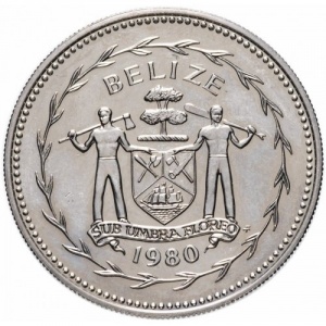 Аверс монеты Белиз, 5 долларов, 1974-1981