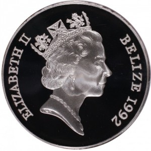 Аверс монеты Белиз, 10 долларов, 1992, 50 лет битве при Эль-Аламейне