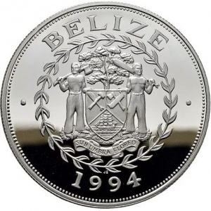Аверс монеты Белиз, 10 долларов, 1994, Чемпионат мира по футболу 1994