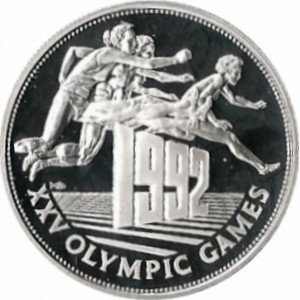 Реверс монеты Белиз, 25 долларов, 1992, XXV Летние Олимпийские игры, Барселона 1992