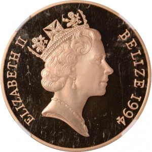 Аверс монеты Белиз, 500 долларов, 1994, Королевский визит