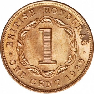 Реверс монеты Белиз, 1 цент, 1937-1947