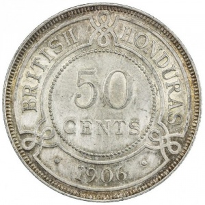 Реверс монеты Белиз, 50 центов, 1906-1907