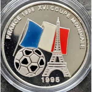 Реверс монеты Бенин, 500 франков, 1995, Чемпионат мира по футболу 1998
