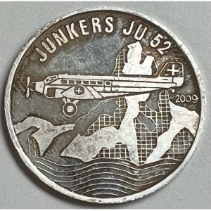 Реверс монеты Бенин, 500 франков, 2009, Юнкерс Ю 52