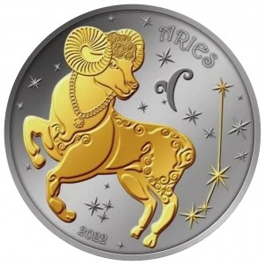 Реверс монеты Бенин, 500 франков, 2022, Знаки зодиака - Овен
