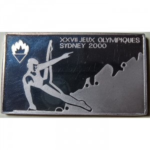 Реверс монеты Бенин, 1000 франков, 1999, XXVII летние Олимпийские игры, Сидней 2000 - Конь (гимнастика)