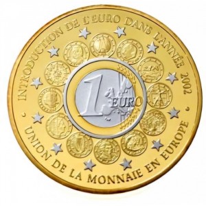 Реверс монеты Бенин, 1000 франков, 2002, Введение ЕВРО
