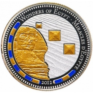 Реверс монеты Бенин, 1000 франков, 2012, Чудеса Египта - Сфинкс