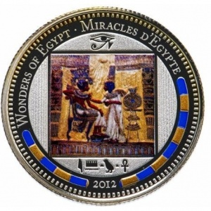 Реверс монеты Бенин, 1000 франков, 2012, Чудеса Египта - религиозная жизнь египтян